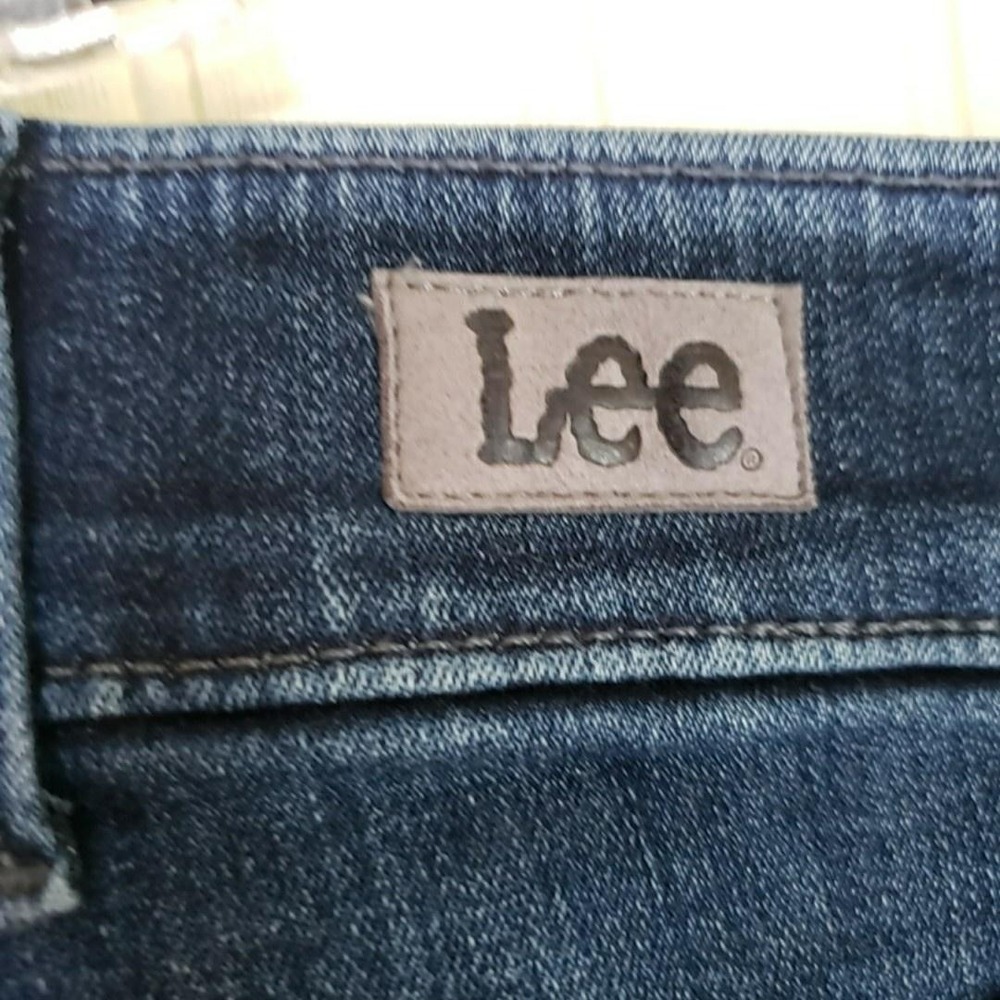 Lee Flex Motion Jeans Womens 24W Blue Medium Wash Straight Stretch Denim Plus - Picture 3 of 8